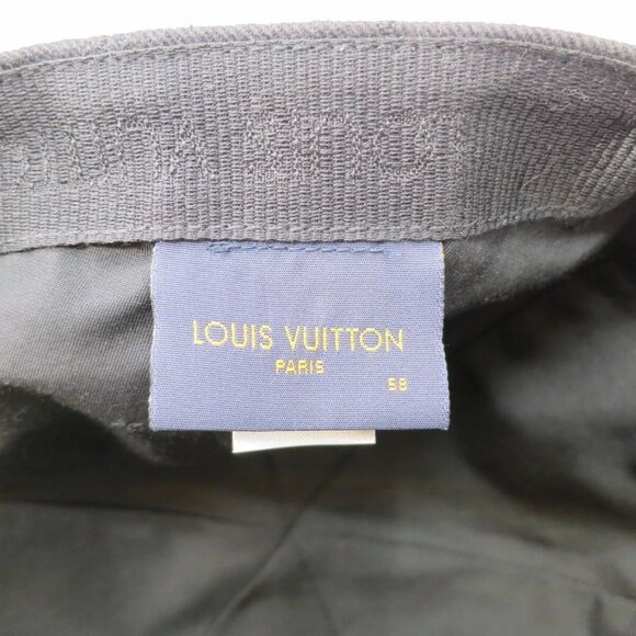 Authentic LOUIS VUITTON Newsboy Essential Cap Size:58 Hat Black Cotton #36632477 - Picture 8 of 16